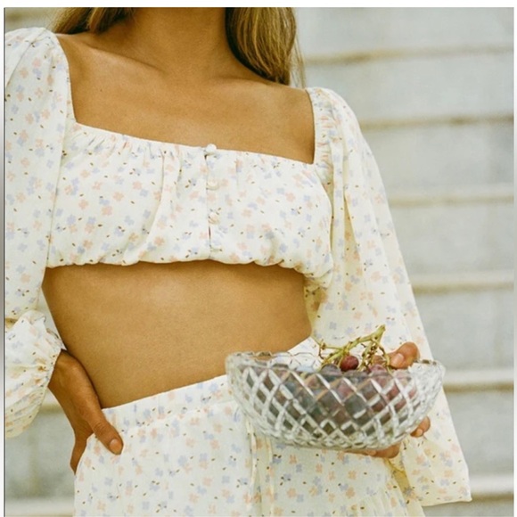 Sabo Skirt Cayenne Long Sleeve Yellow Floral Top size Medium NEW $58 - Picture 3 of 13